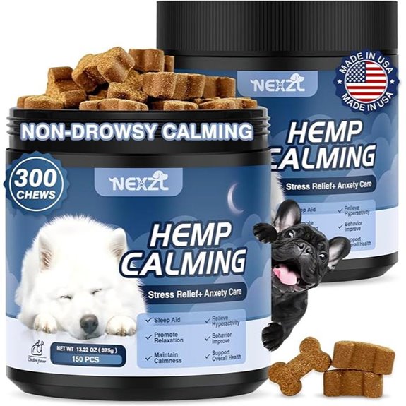 2 Pack Hemp Calming Chews for Dogs (300 Count)