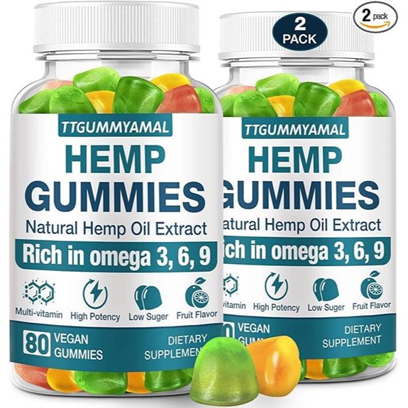 2-Pack Hemp Gummies for Sleep Stress Anxiety Pain