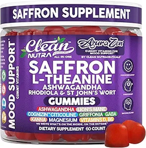AuraZen Mood Gummies – Saffron L-Theanine Adaptogens