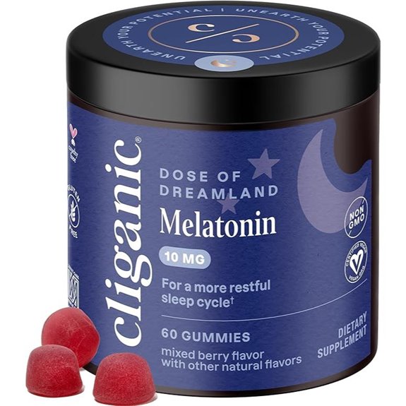 Cliganic Melatonin Gummies Sleep Aid – Berry Flavor