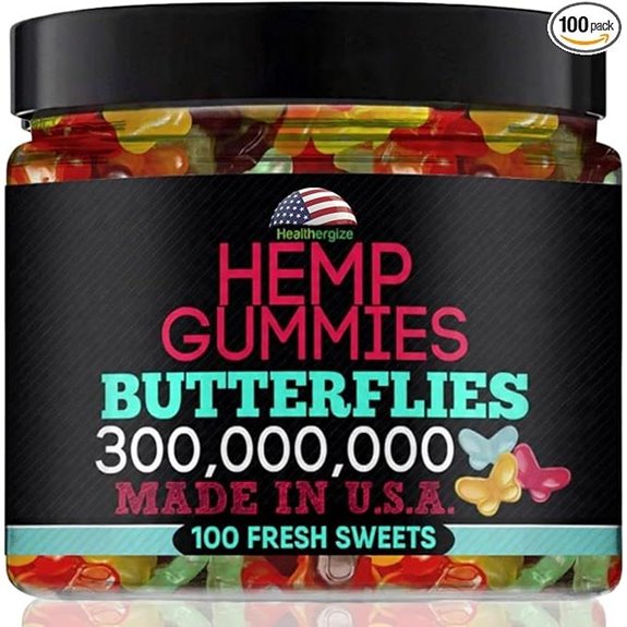 Hemp Gummies: Premium Butterflies Fruity Flavors 100 Count