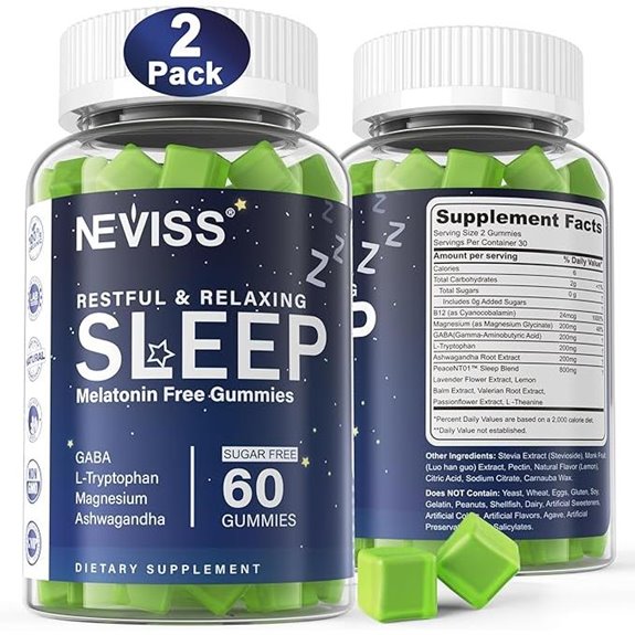 Melatonin-Free Sleep Aid Gummies with Magnesium Glycinate (2 Pack)