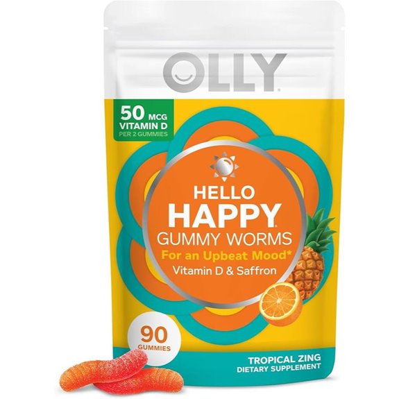 OLLY Mood Balance Gummy Worms – 90 Count