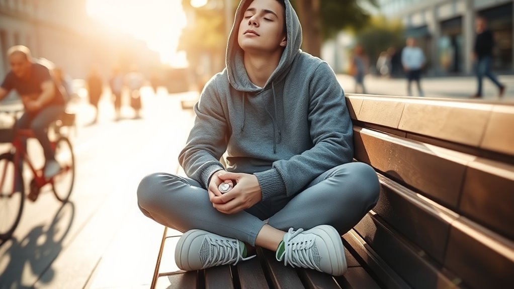 portable breathing and sensory grounding routine