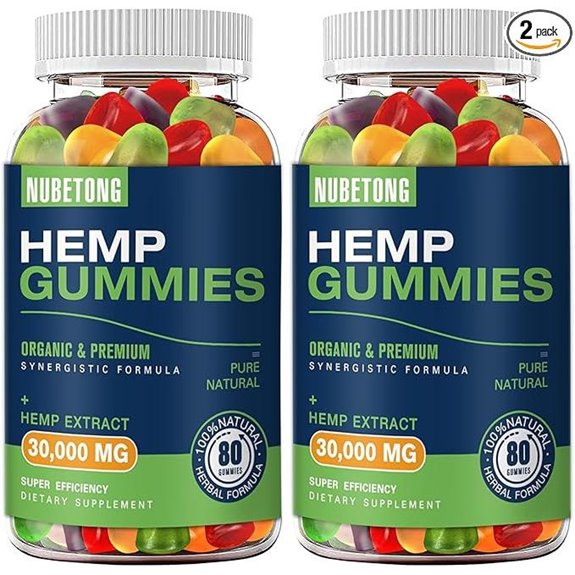 2 Packs Hemp Gummies: Sleep Pain Anxiety Relief